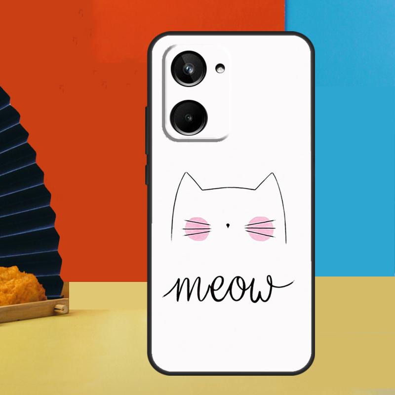 Black Cat Face Kitty For Realme GT7 Pro GT6 10 11 12 13 14 15 Pro Plus C55 C67 C63 C61 C53 C31 C65 C71 C75 Case