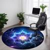 1 Stück Teppich mit floralem Mandala-Design für das Büro, rutschfest, runder Teppich, weich und bequem, Teppich für das Büro, leichte runde Bodenmatte