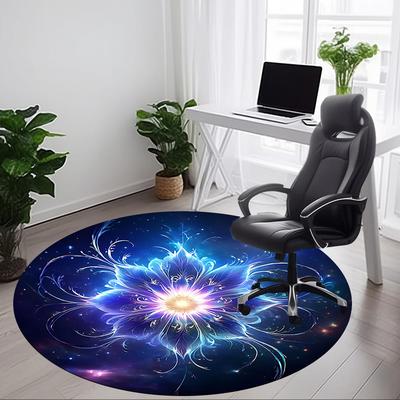 1pc Floral Mandala Design Carpet for Office Non Slip, Round Carpet, Soft & Comfortable, Carpet for Office, Lightweight Round Floor Mat