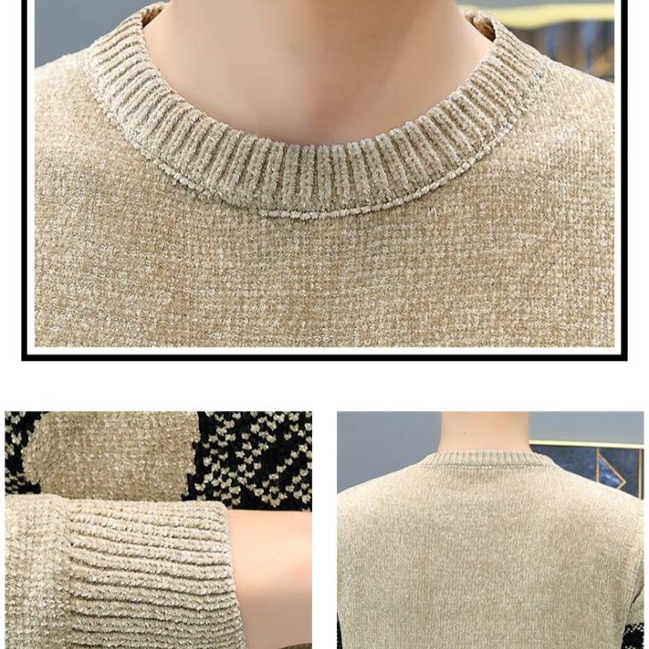 Mens Autumn and Winter Fashion Casual  Pullover Long Sleeve Oversized Knitted Sweater Men Christmas Sweater