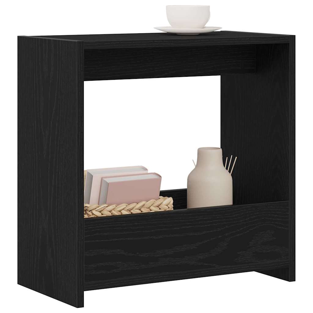 Side Table Black Oak Effect 50 x 26 x 50 cm