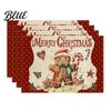 Durable Table Mats 4Pcs Christmas Linen Placemat Set, Cartoon Snowman Gingerbread Gnome Placemats Mat, Heat Resistant Place Mat for Holiday