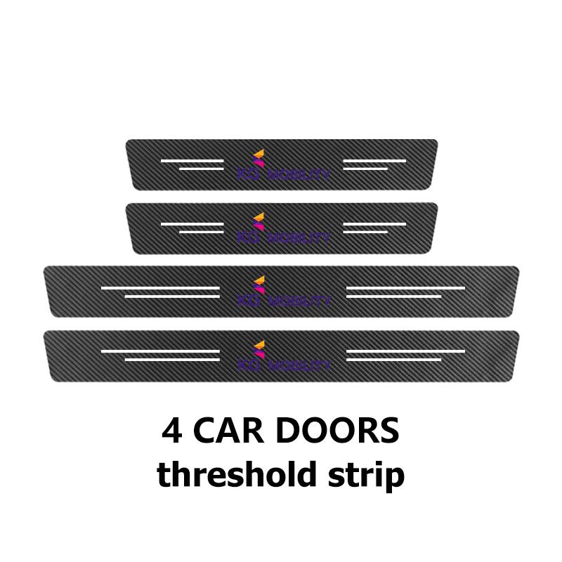 For SsangYong Car Interior Door Sill Strip Carbon Anti-Scratch Protector Sticker Musso Rexton Torres Kyron Actyon Tivoli Rodius