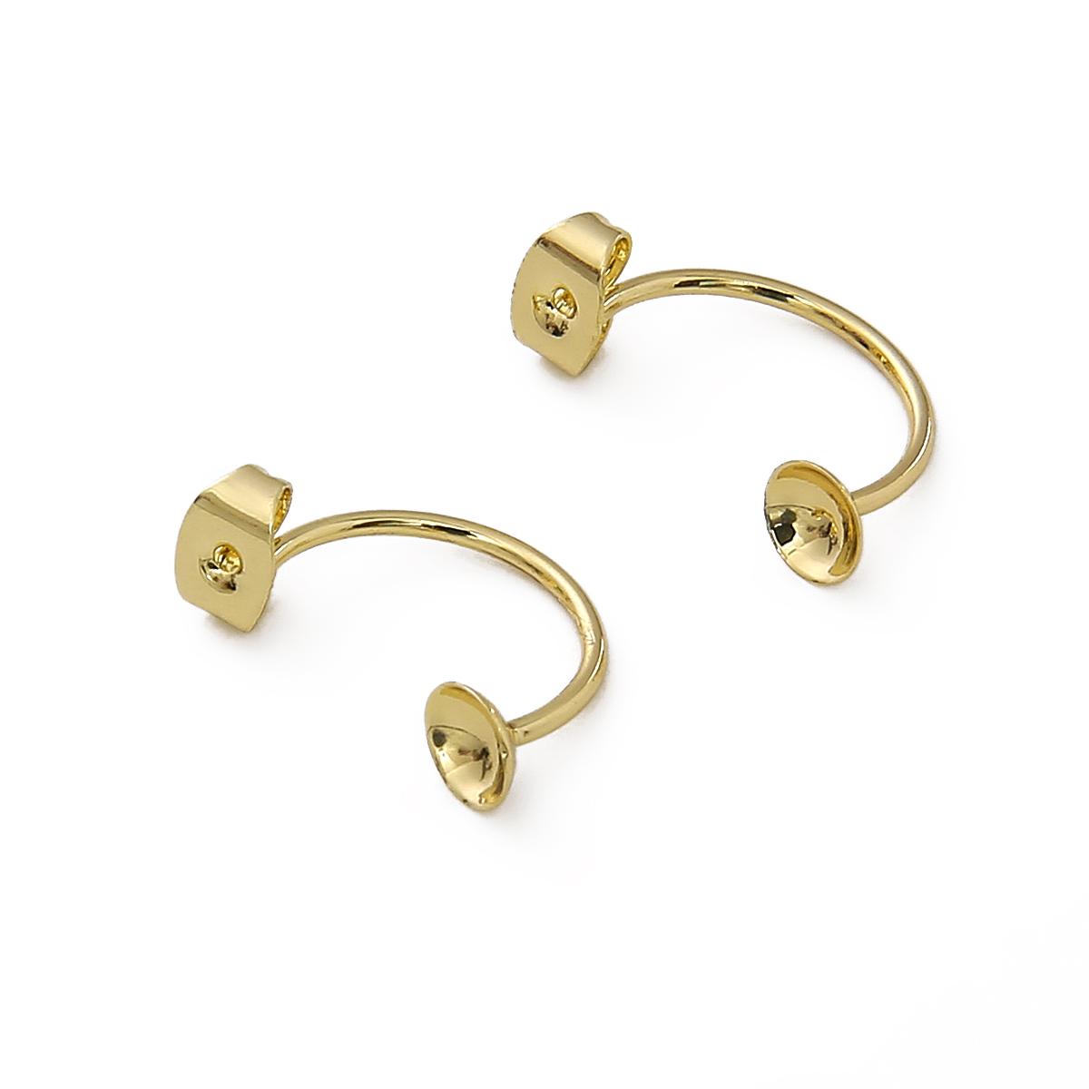 

Медные C-образные Бабочки для Серьг, Фурнитура для DIY Украшений, 2 шт. 11x19mm 2pcs