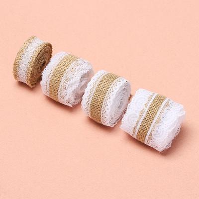 2M Fashion DIY Crafts Home Decor Rustic Wedding Lace Trim Edge Burlap Ribbon Natural Hessian