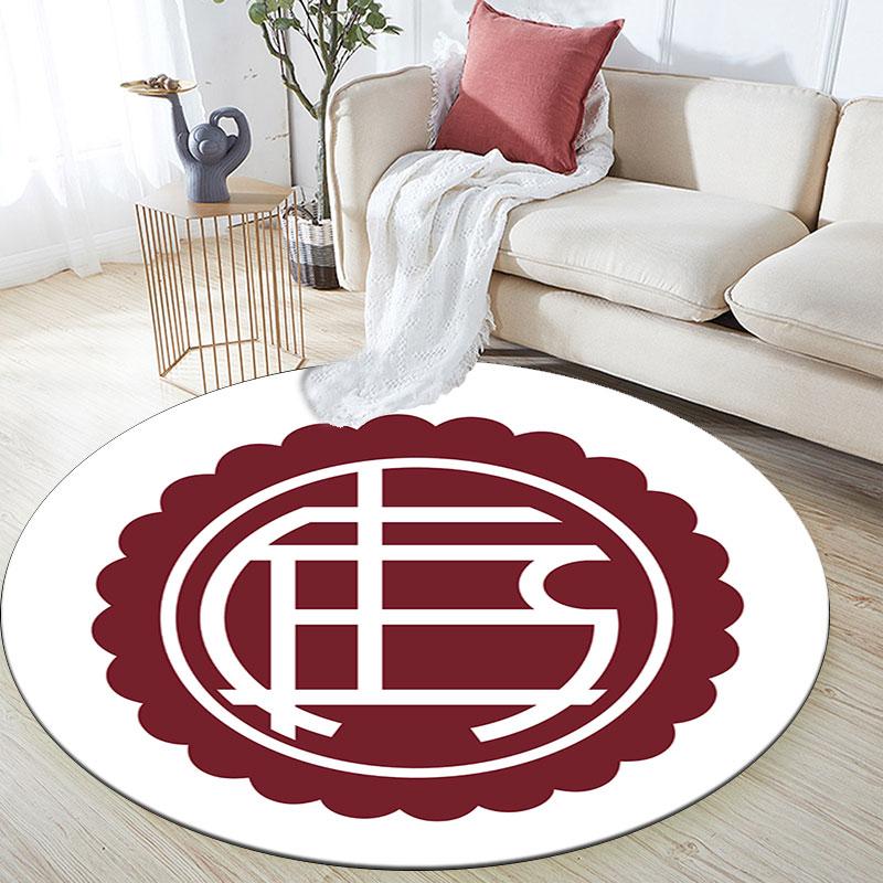 Club Atletico Lanus Printed Round Rug, Non Slip Washable Circular Carpet For Living Room Bedroom Playroom, Sports Fan Decor, Holiday Birthday Gift