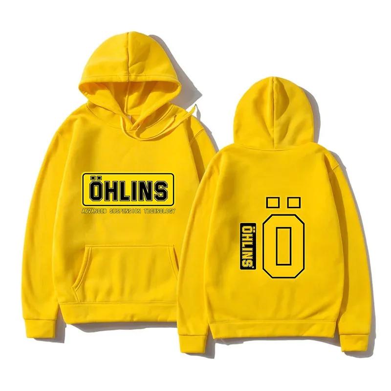 Höst Vinter Herr Fjädring Bil Motorcykel Sport Racing Ohlins Stötdämpare Hoodies Långärmade Termiska Hoodies & Sweatshirts Unisex