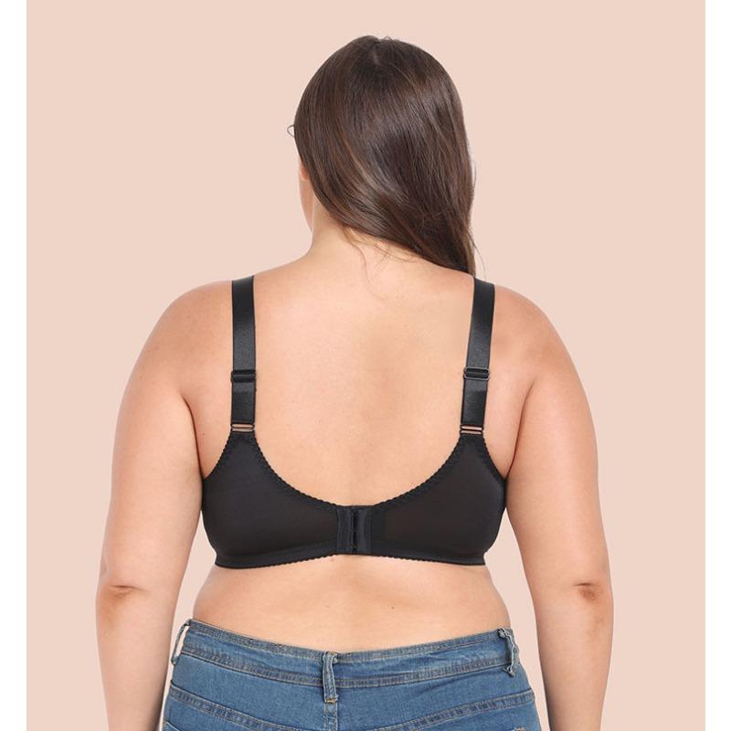 Wire Free Thin Bra Large Size Lingerie Lace Wide Straps Minimizer Women B C D E F G