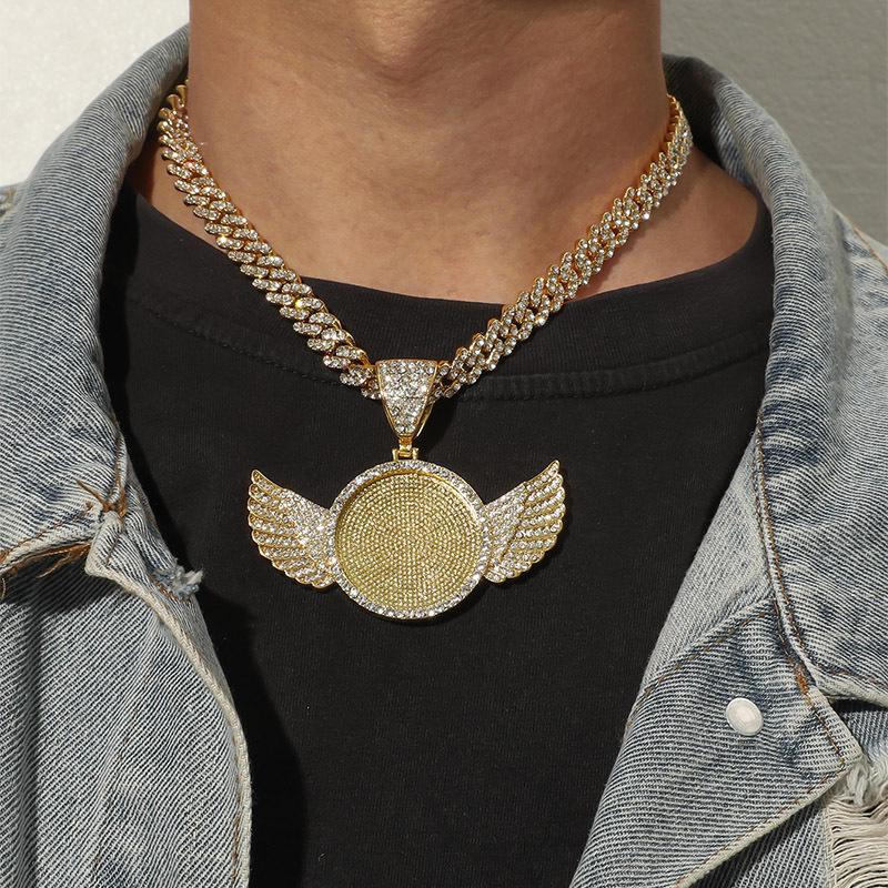 30mm Strass-Engelsflügel Fotoanhänger - Hip Hop Schmuckzubehör