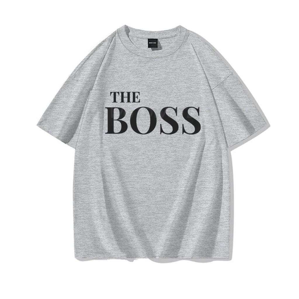 The Boss  The Real Boss Matching Tshirts Couples Matching Outfits Gifts Funny Letter Print Valentines Day Unisex Women Clothing