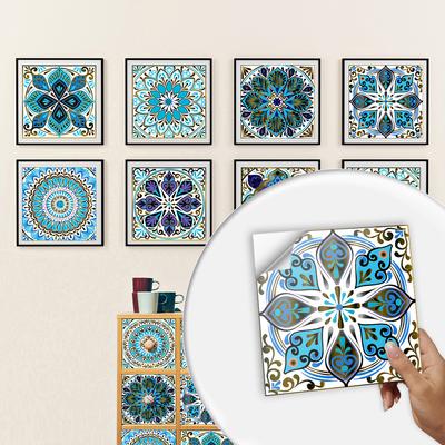 10 pezzi/set piastrelle in ceramica PVC imitazione marmo per la prevenzione delle macchie Carta autoadesiva rinnovata per la decorazione domestica Pellicole decorative Adesivi murali