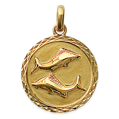 [B8493] - Wisiorek 'Ryby' pozłacany - 17 mm