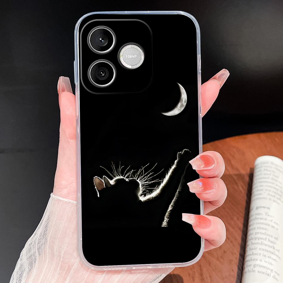Phone Case For Honor 600 Lite 500 Smart 5G Cute Fish Bubble Phone Cover Soft Transparent Silicone Anti Slip Lightweight Funda