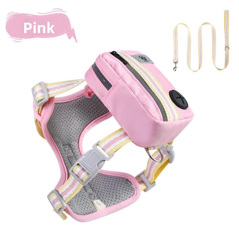 Pet Self-backpack Vest Style Pet Chest and Back, Small and Medium-sized Dog Leash, Outdoor Travel Pet Small Schoolbag