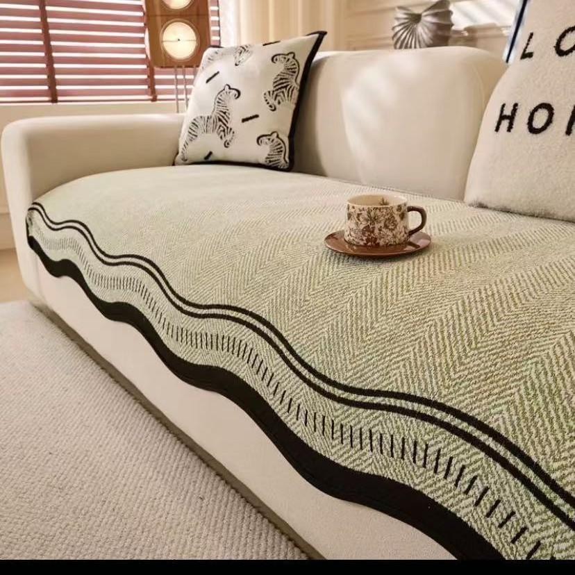 Premium Special-Shaped Sofa Cushion Autumn And Winter  New Four-Season Universal Fixed Non-Slip Straight Row Leather Sofa Seat Cushion Cloth