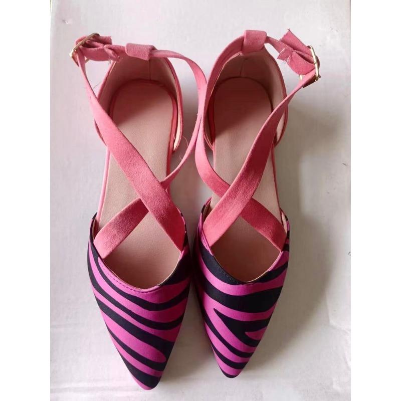 New Women's Shoes Pointed-toe Shallow-mouthed Large-sized Sandals Breathable Comfortable and Versatile Flat Devotion