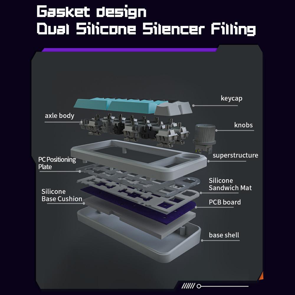 Darmoshark SK16QMK 16-Key Programmable Keyboard Tri-mode 2.4GBTWired Mechanical Keyboard One