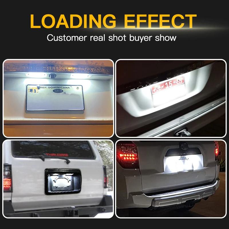 2pcs 12V No Error White LED License Plate Lights for 1996-2025 Toyota 4Runner 2008-2019 Sequoia Tail Number Plate Lamp Plug&Play
