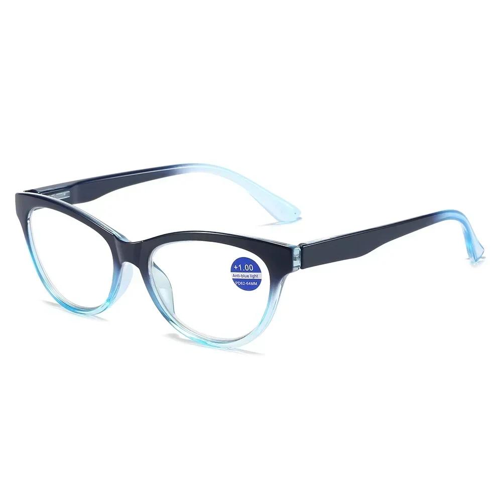 Anti Blue Light Eyeglasses Vintage Cat Eye Pc Clear Lens Presbyopia Glasses Fashion Progressive Color Reading Glasses for Women