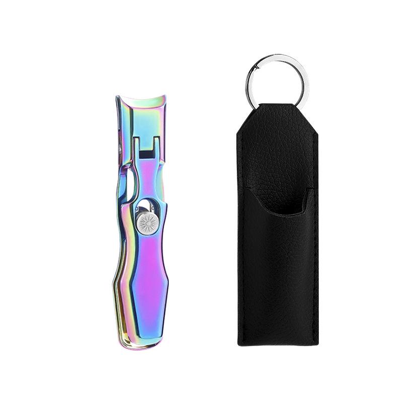 Anti-Splash Stainless Steel Nail Clippers, Large Opening for Thick Nails, Portable Gray Single Set.