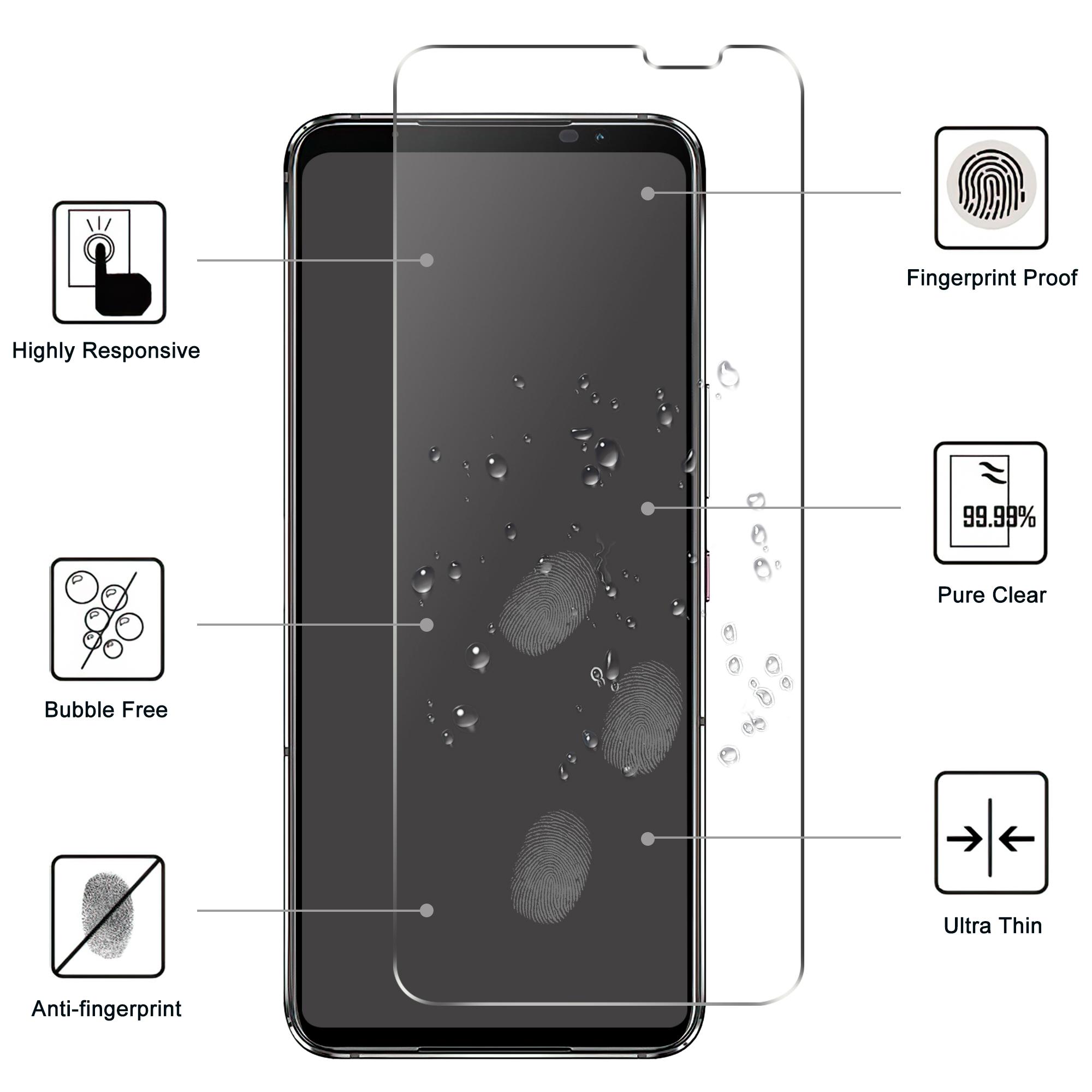 

For Asus ROG Phone 7 5G Tempered Glass Screen Protector 2.5D Arc Edge HD Clear Anti-explosion Film Type A