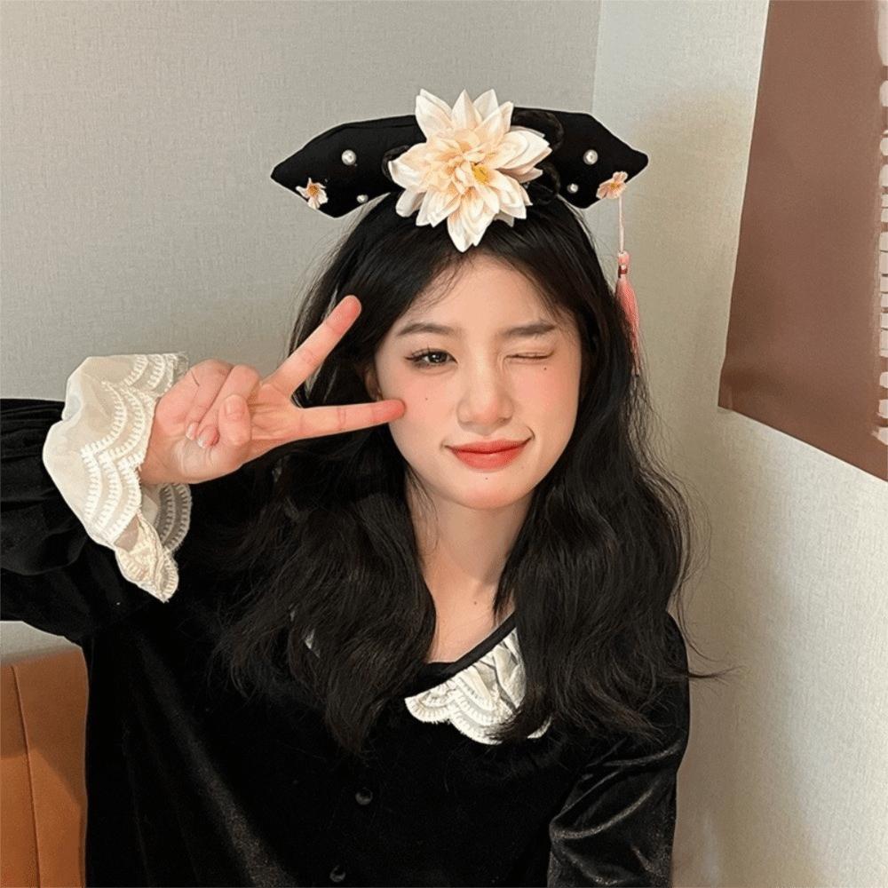 Pearl Hanfu Hair Hoop Cloth Chinese Style Headband Traditional Ancient Style Headwear  Festival