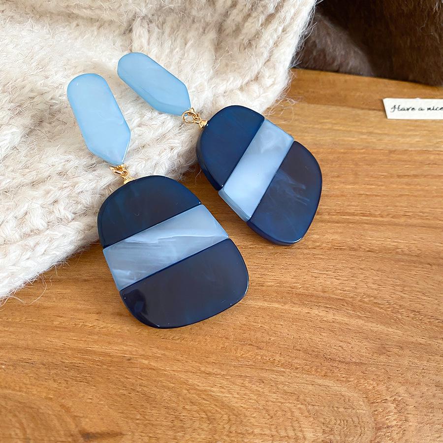 Серебряная Игла Этнические Ацетатные Овальные Бохо Серьги-Подвески – Высококачественная Модная Бижутерия