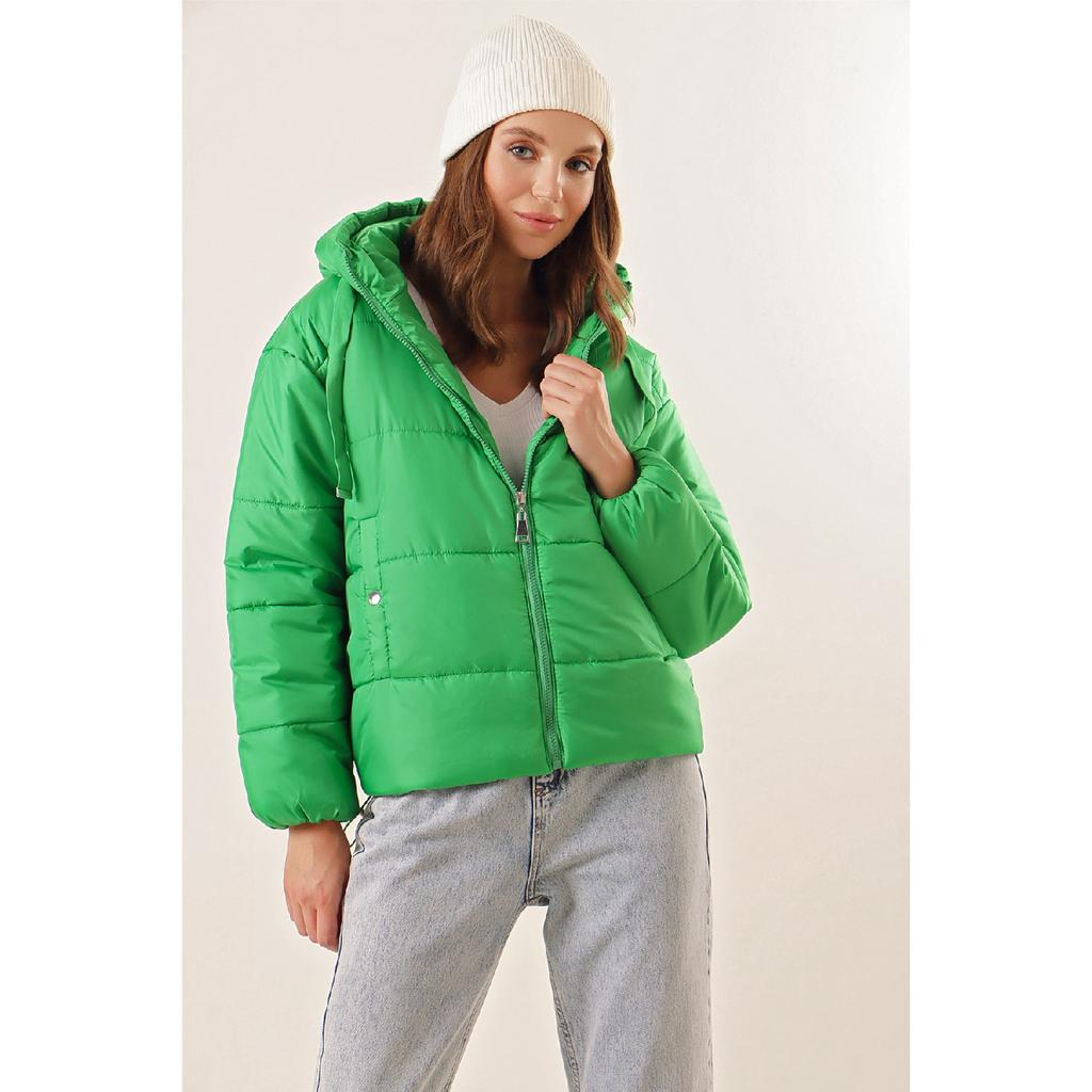 Damen-Daunenjacke mit Kapuze und Reißverschluss Y20w110-7115