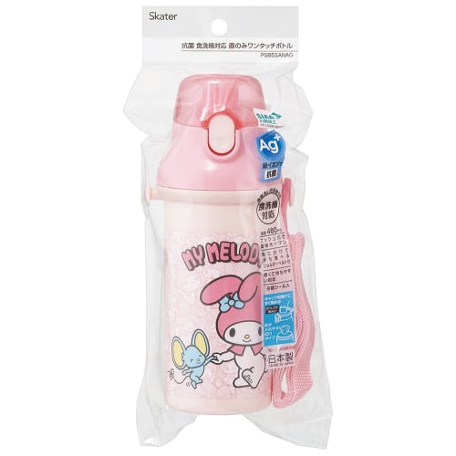 Skater Water Bottle My Melody Ushiro Shiro Sanrio 480ml Children's Antibacterial Plastic Child Friendly Lightweight Made in Japan PSB5SANAG-A