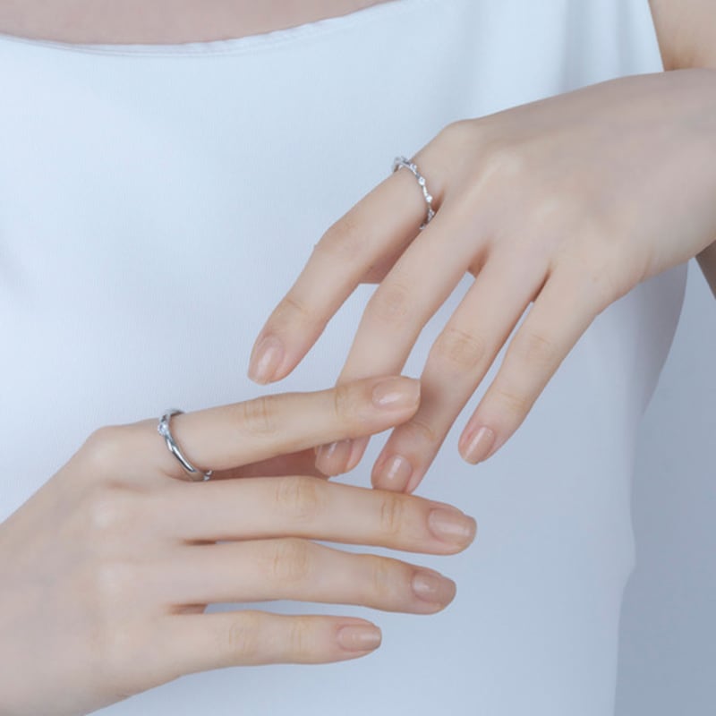 AUGUST ALICE Rough & Bone Ring Set_Silver