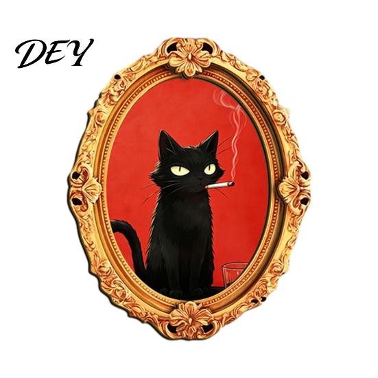 Metal Cabinets Decorative Magnets 1/6Pcs Halloween Retro Frame Refrigerator Magnet, Wooden Carved Magnet Decor Fridge for Home Office Cabinet