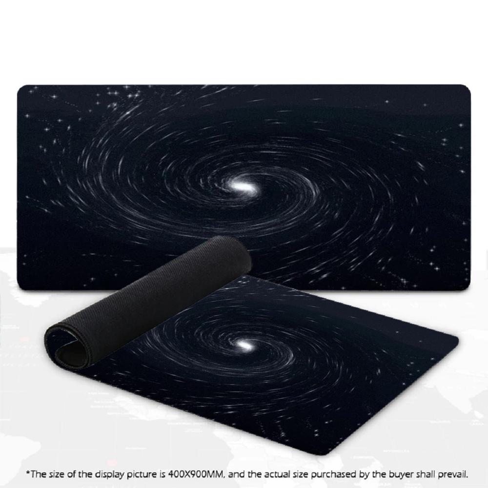 Space Mousepad XXL Monochrome Galaxy Vortex Deskpad Non‑Slip Rubber Starfield Art Pc Game Keyboard Mats Gamer Computer Desk Mats