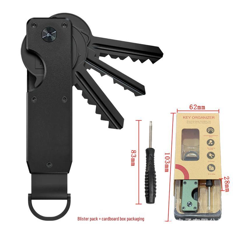 Aluminum Alloy Compact Keychain Organizer - Holds 2-6 Keys, Multifunctional and Portable