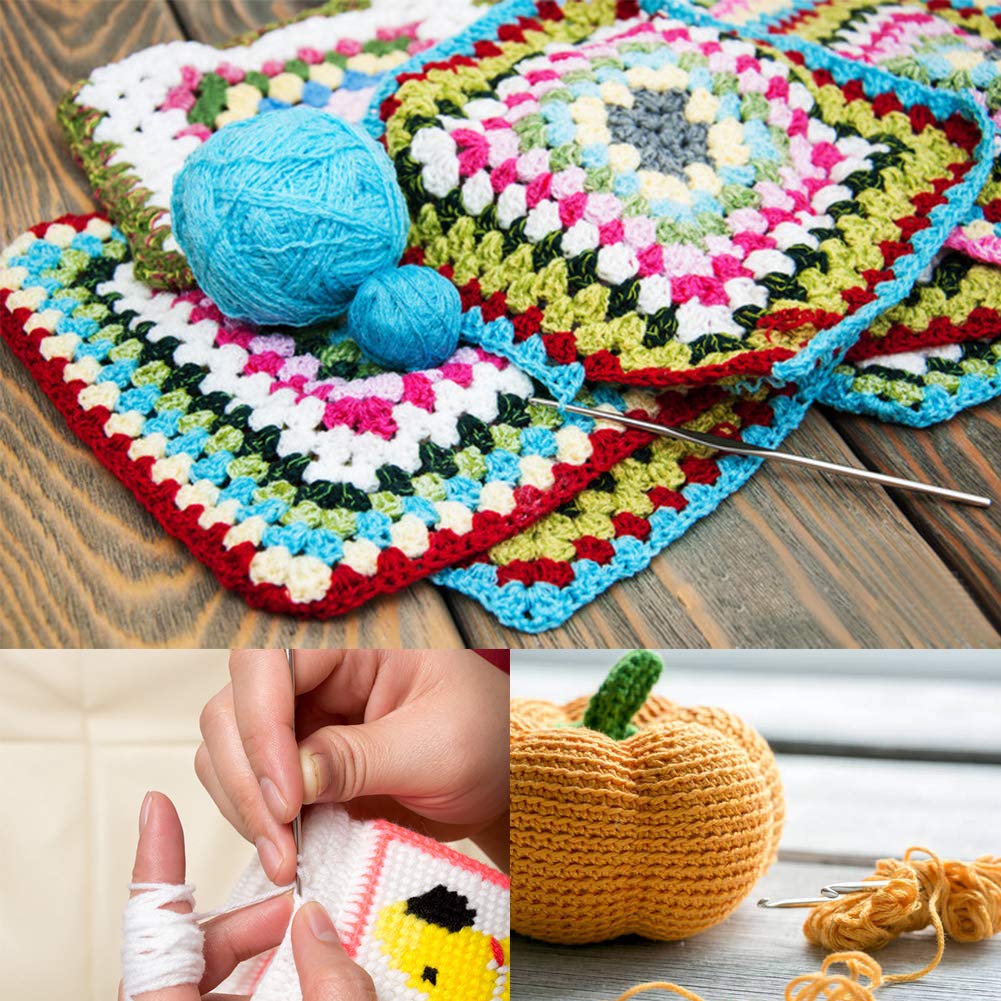 Lace Crochet Hooks Set 0.5mm-2.5mm Small Crochet Hooks Crochet Needles for Crocheting Yarn with Stitch Markers