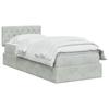 LED Storage Bed with Mattress Light Grey 90 X 200 Cm Velvet