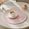Non Slip Table Mats 2Pcs/Set Round Woven Placemat, Protects Tables from Heat & Scratches, Thermal Insulation Pads Resistant Braided Place Mat