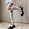 Lolita Women Stockings JK Japanese Style Long Socks Hollow Out Velvet Bow Thigh High Socks Elastic Sweet Kawaii Cute Knee Socks