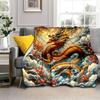 Styles New Chinese Dragon Cartoon Soft Throw Blanket for Home Bedroom Bed Sofa Picnic Travel Office Cover