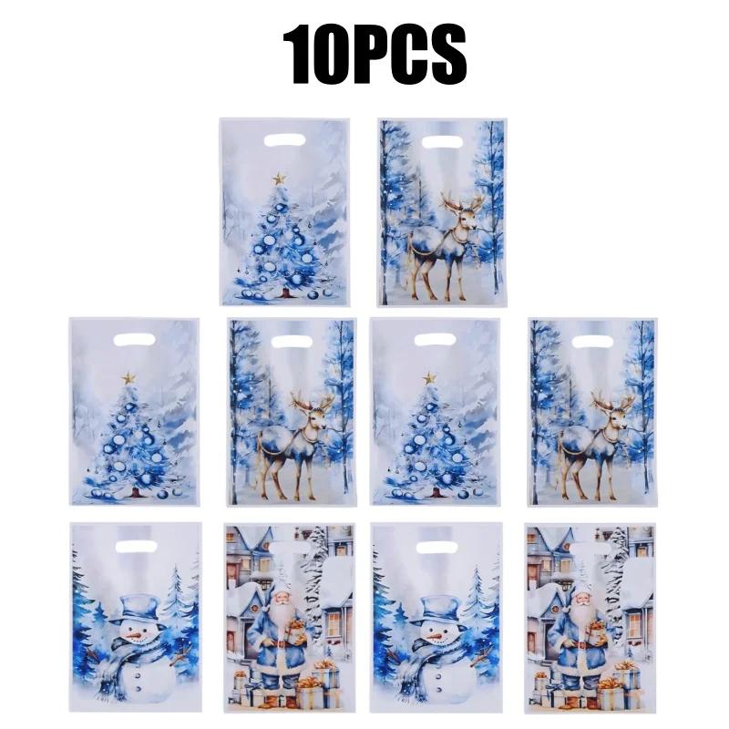 

Christmas Party Favor Bag Cartoon Print Candy Tote Holiday Gift Exchange Bag Reusable Christmas Celebration Souvenir for Kids 25x16.5cm