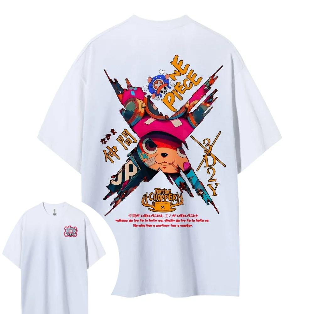 ONE PIECE Hotblooded Animation Choba Shortsleeved Mens and Womens Same Style Comfortable Shortsleeved Couples Casual Top
