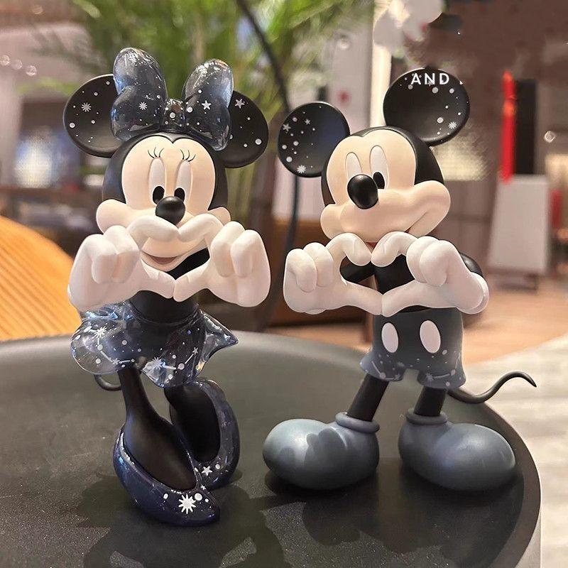Heart-Shaped Minnie and Mickey Figurines Wedding Decorations Mickey Mouse Trendy Toys Engagement Cake Decor Couple