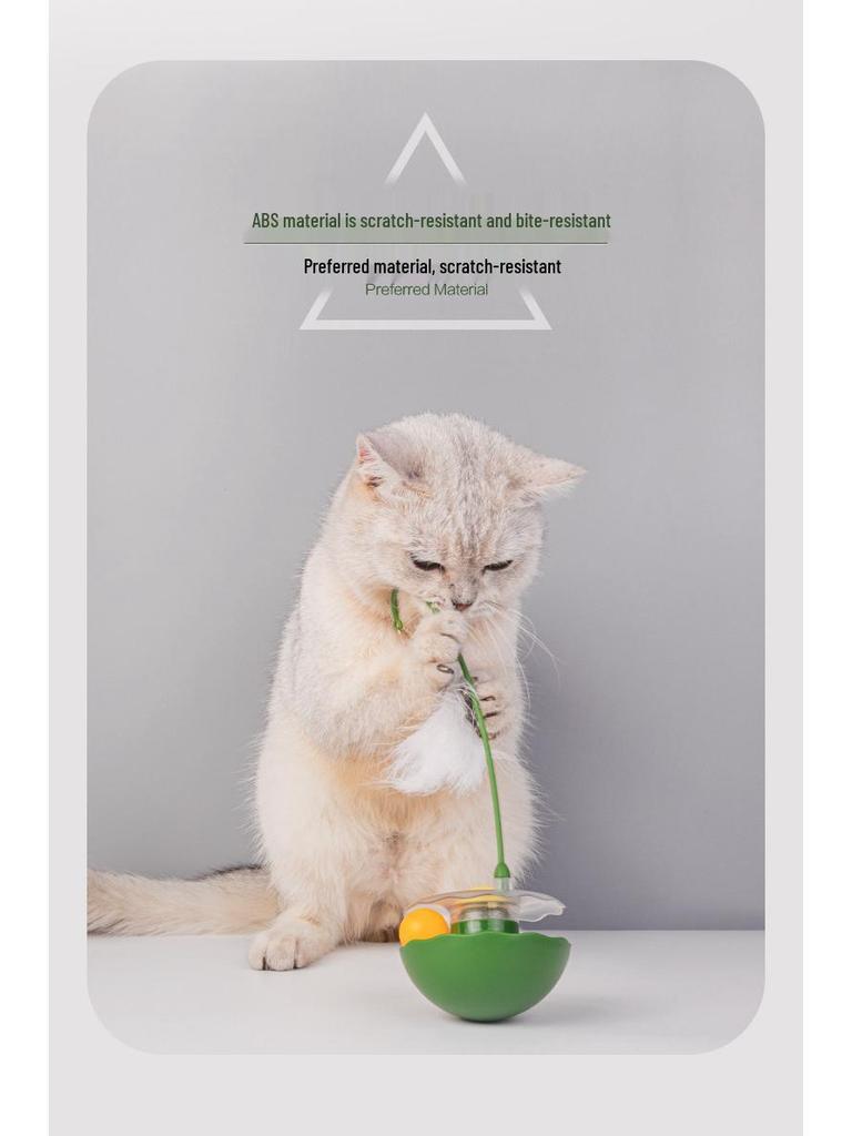 Cat Teaser Stick & Tumbler Toy: Gall Fruit Turntable for Boredom Relief, Bite-Resistant Kitten Play.