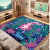 Underwater Fish Theme Soft Crystal Velvet Rug Custom Name & Text Print Non Slip Floor Rug for Bedroom Living Room