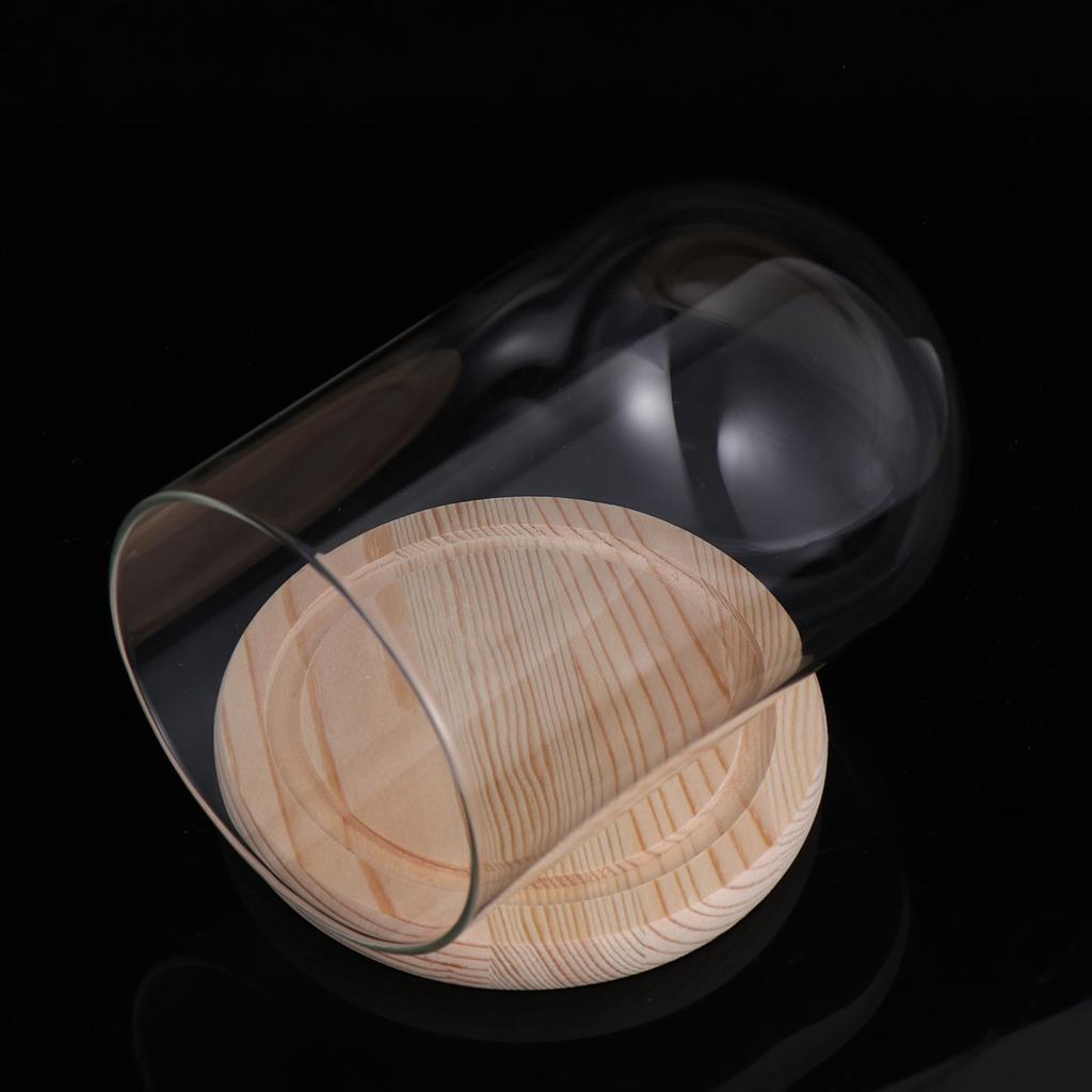 9X15Cm Eternal Flower Glass Dome Transparent Cover For Diy Craft Valentine Gift Wood Base Antislip Glass Flower