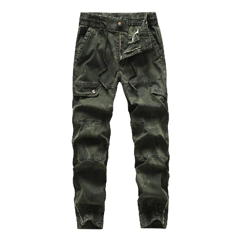 Men's Jeans Winter-Autumn Camo Cotton Military 4-Season