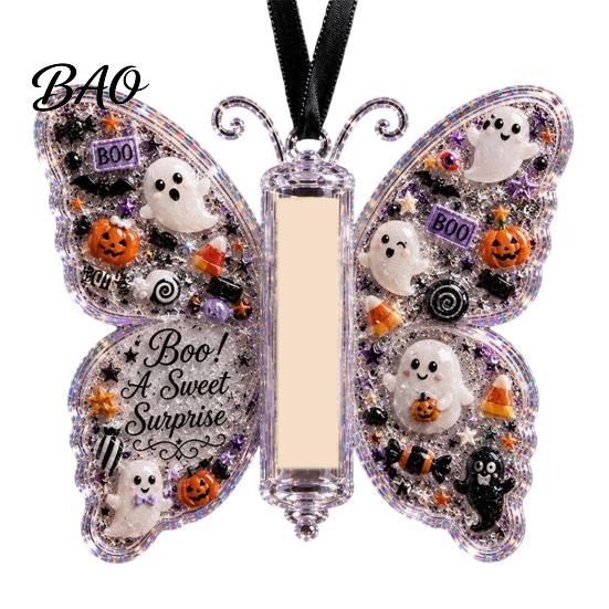Rollenbanknoten-Aufbewahrungsbehälter Acryl Schmetterling Bargeldgeschenk-Ornament, Weihnachten Halloween Geldhalter mit Klarem Kreativem Geschenkbox-Fach,