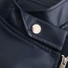 Women Lapel Collar Spring Autumn Solid Color Long Sleeve PU Leather Jacket S-3XL