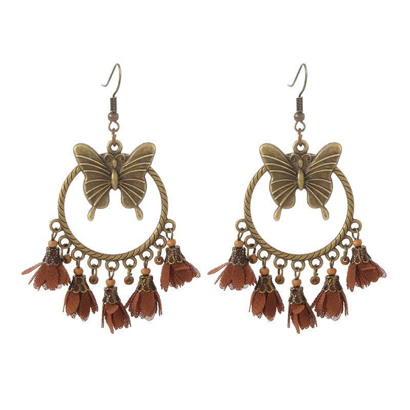 Pendientes bohemios vintage diseño nicho pendientes largos con flecos pendientes de vacaciones mujeres