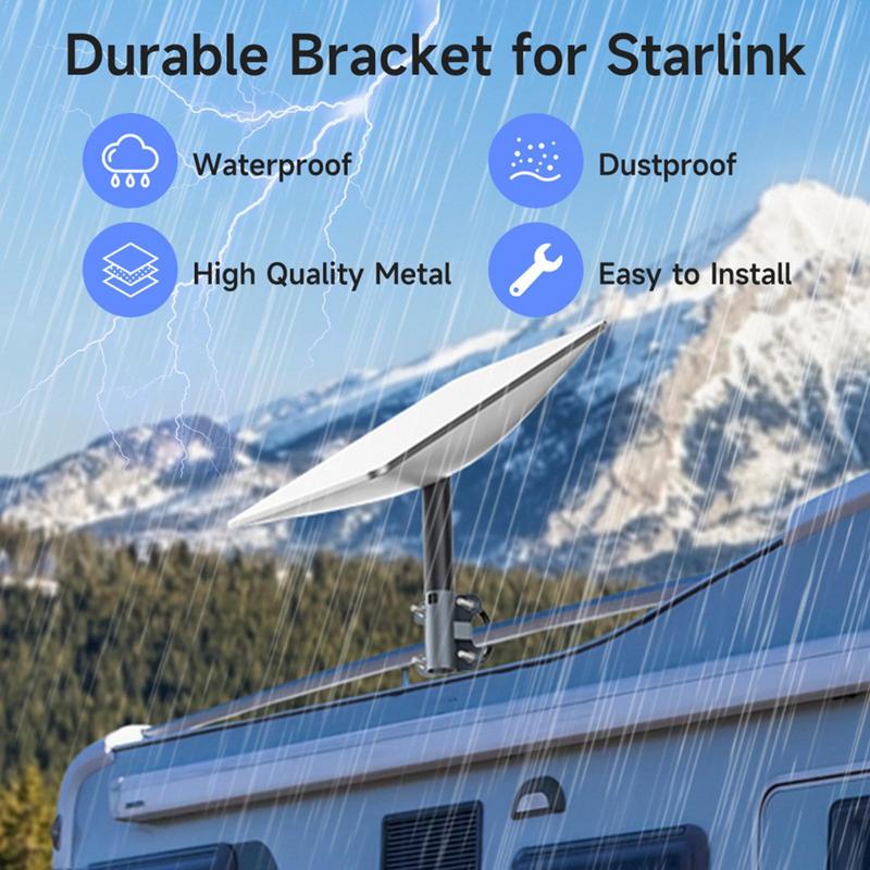 U Bolt Pole Clamp Bracket U-Bolt RV Antenna Mounting Clamp Stable Support Hoop Clamp Fixing Bracket For Camping Roof Yacht