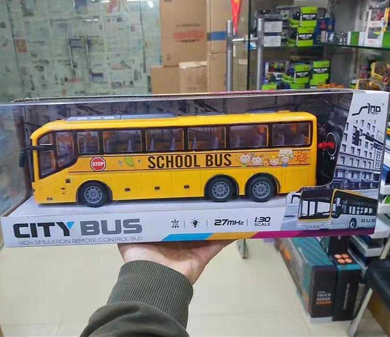 Non-Toxic 1:30 17Mhz Rc Car Travel Bus Electric Big Remote Control Truck With Light Simulation School City Model Toy For Children Gift